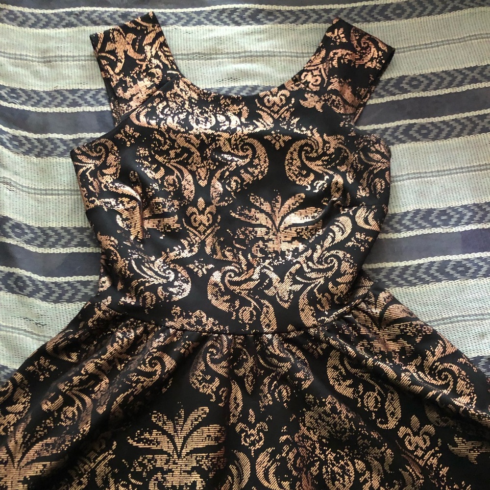 Black & gold party dress